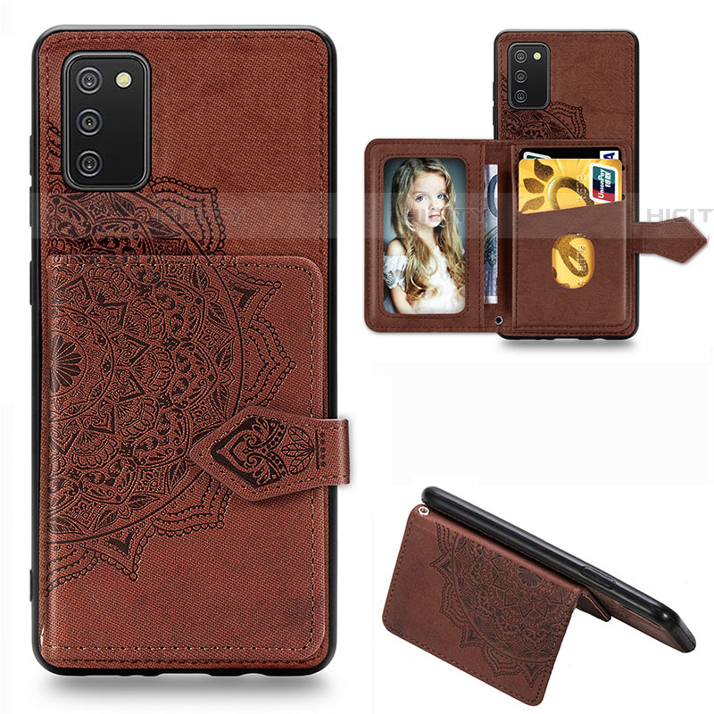 Coque Ultra Fine Silicone Souple Housse Etui avec Aimante Magnetique S06D pour Samsung Galaxy A03s Marron Plus