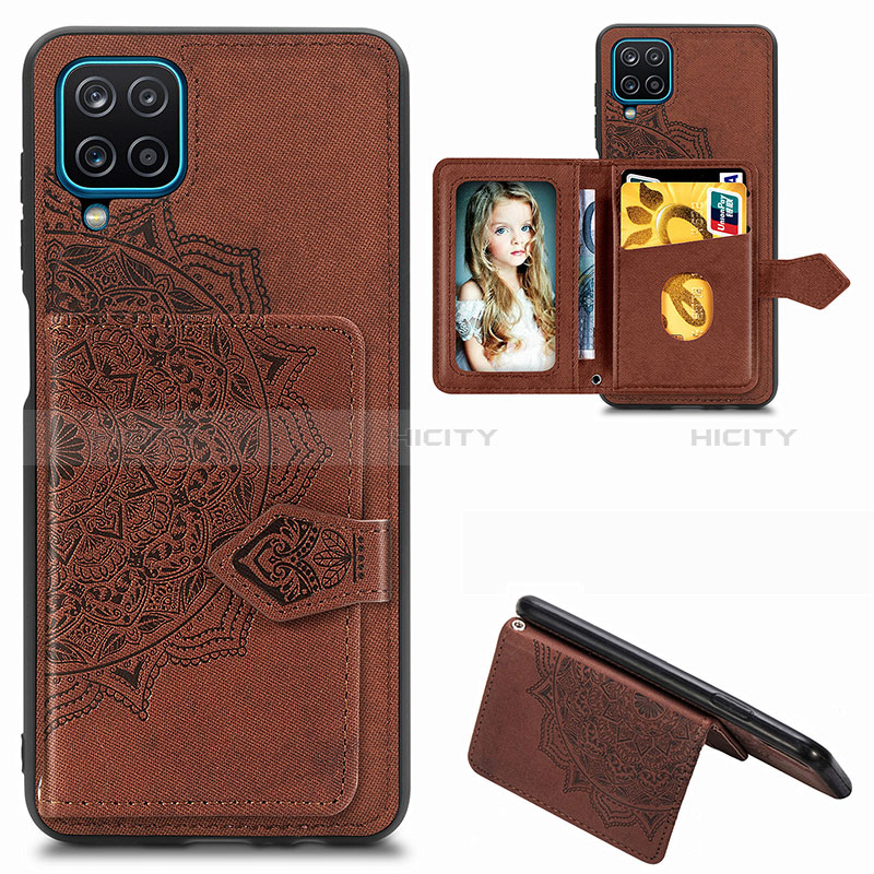 Coque Ultra Fine Silicone Souple Housse Etui avec Aimante Magnetique S06D pour Samsung Galaxy A12 Nacho Marron Plus