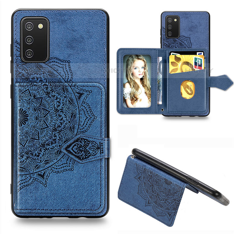 Coque Ultra Fine Silicone Souple Housse Etui avec Aimante Magnetique S06D pour Samsung Galaxy M02s Bleu Plus