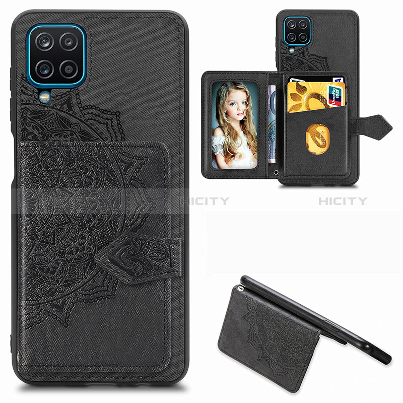 Coque Ultra Fine Silicone Souple Housse Etui avec Aimante Magnetique S06D pour Samsung Galaxy M12 Noir Plus