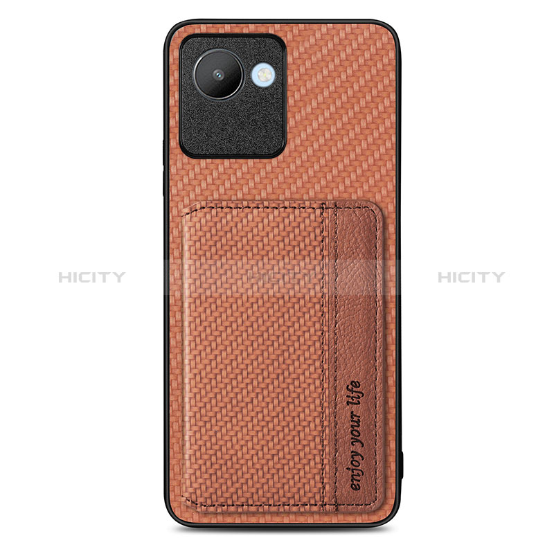 Coque Ultra Fine Silicone Souple Housse Etui avec Aimante Magnetique S07D pour Realme C30s Marron Plus