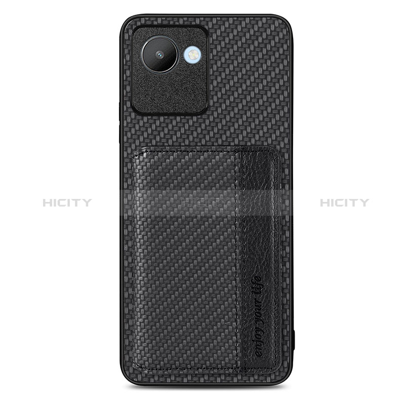 Coque Ultra Fine Silicone Souple Housse Etui avec Aimante Magnetique S07D pour Realme C30s Noir Plus