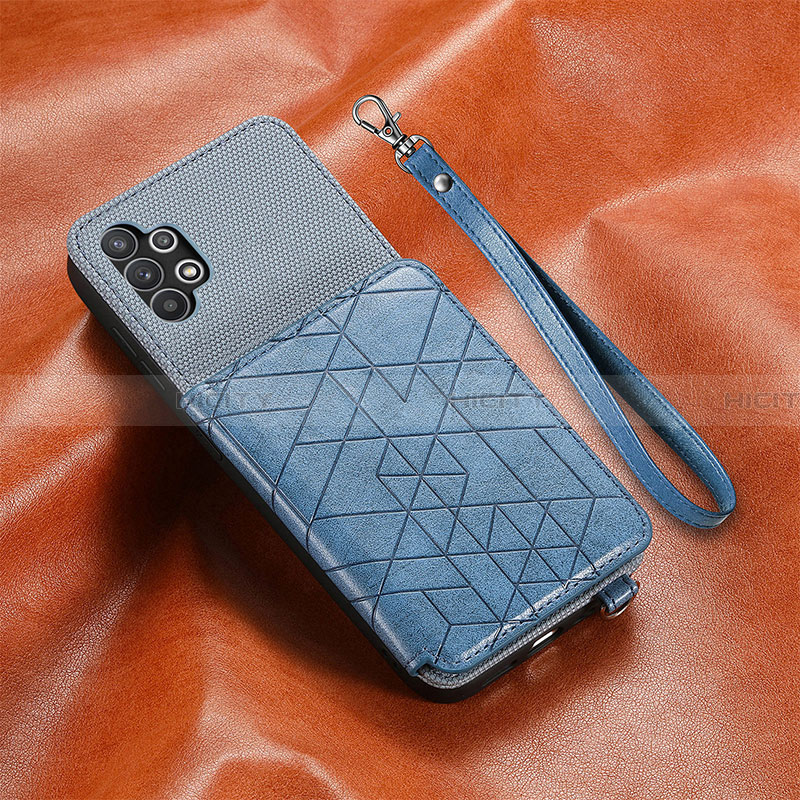 Coque Ultra Fine Silicone Souple Housse Etui avec Aimante Magnetique S07D pour Samsung Galaxy A32 5G Bleu Plus