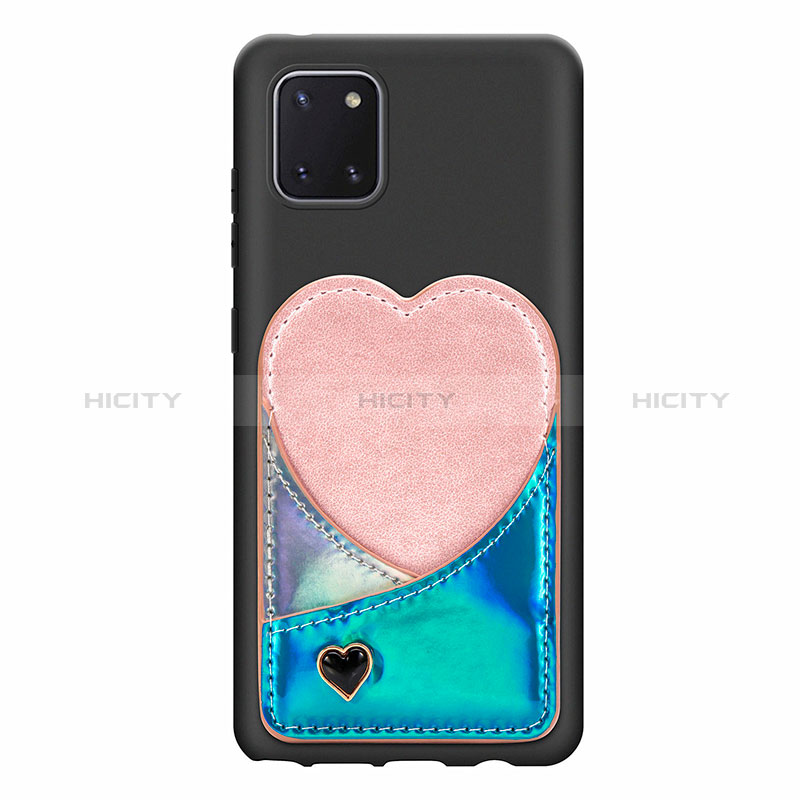 Coque Ultra Fine Silicone Souple Housse Etui avec Aimante Magnetique S07D pour Samsung Galaxy A81 Bleu Plus