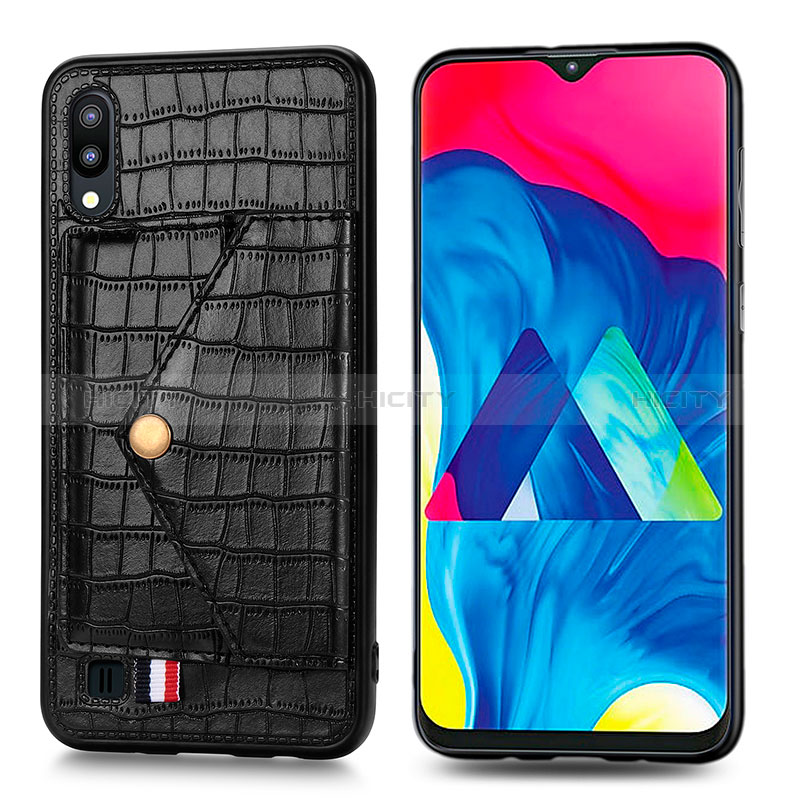 Coque Ultra Fine Silicone Souple Housse Etui avec Aimante Magnetique S07D pour Samsung Galaxy M10 Noir Plus