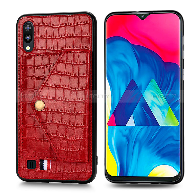 Coque Ultra Fine Silicone Souple Housse Etui avec Aimante Magnetique S07D pour Samsung Galaxy M10 Rouge Plus