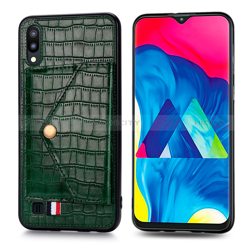 Coque Ultra Fine Silicone Souple Housse Etui avec Aimante Magnetique S07D pour Samsung Galaxy M10 Vert Plus