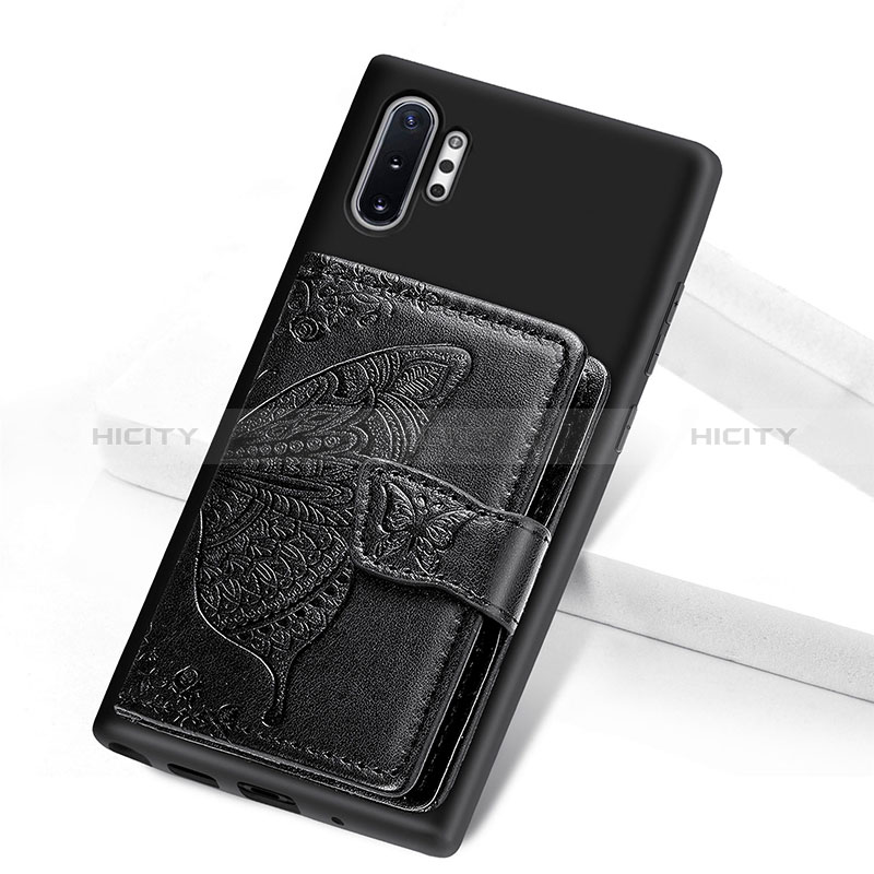 Coque Ultra Fine Silicone Souple Housse Etui avec Aimante Magnetique S07D pour Samsung Galaxy Note 10 Plus 5G Noir Plus