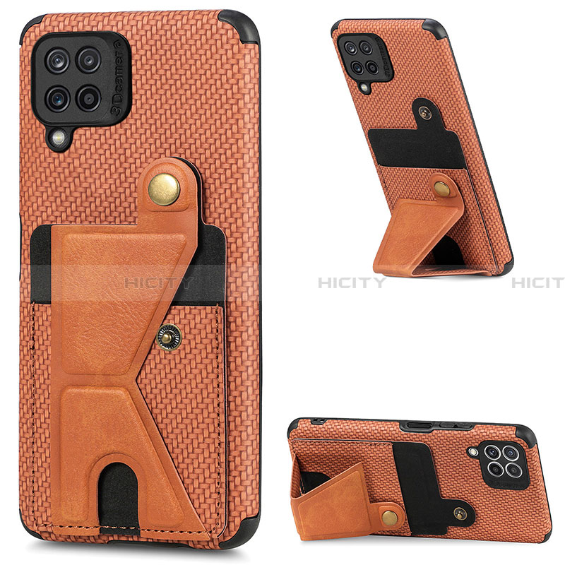 Coque Ultra Fine Silicone Souple Housse Etui avec Aimante Magnetique S08D pour Samsung Galaxy A22 4G Marron Plus