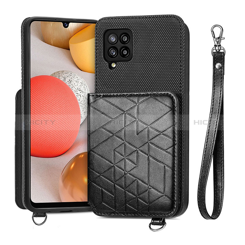 Coque Ultra Fine Silicone Souple Housse Etui avec Aimante Magnetique S08D pour Samsung Galaxy A42 5G Noir Plus