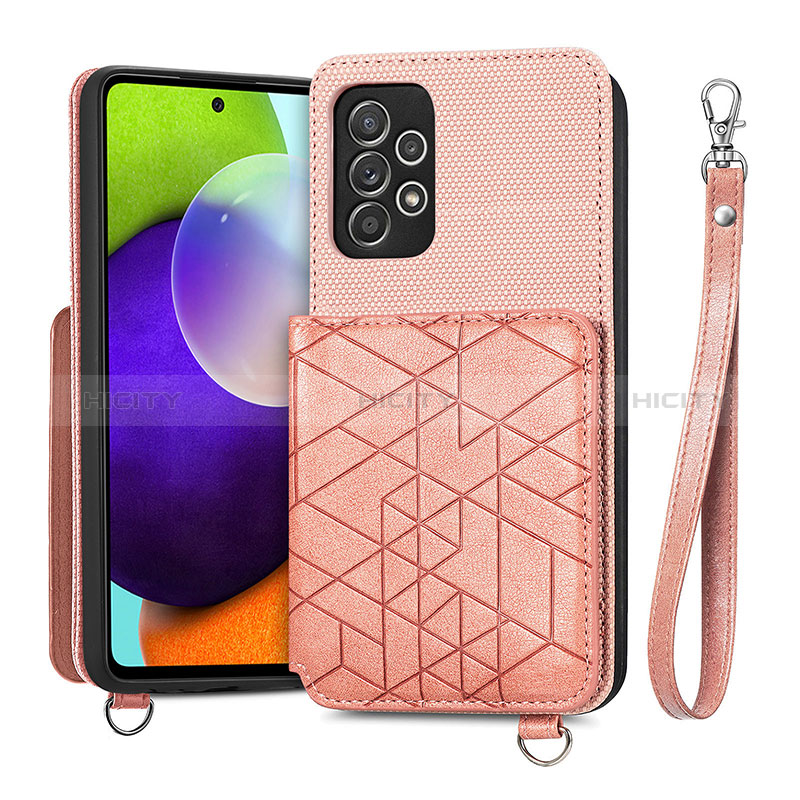 Coque Ultra Fine Silicone Souple Housse Etui avec Aimante Magnetique S08D pour Samsung Galaxy A52s 5G Rose Plus