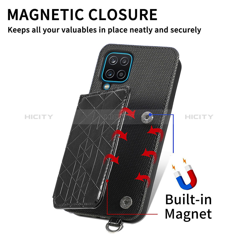 Coque Ultra Fine Silicone Souple Housse Etui avec Aimante Magnetique S08D pour Samsung Galaxy M12 Plus