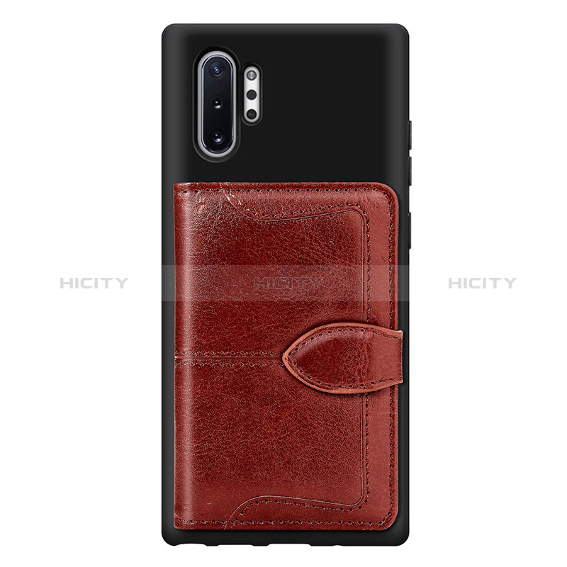 Coque Ultra Fine Silicone Souple Housse Etui avec Aimante Magnetique S08D pour Samsung Galaxy Note 10 Plus 5G Marron Plus