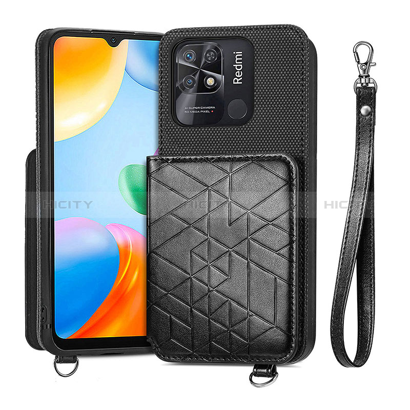 Coque Ultra Fine Silicone Souple Housse Etui avec Aimante Magnetique S08D pour Xiaomi Redmi 10 Power Noir Plus