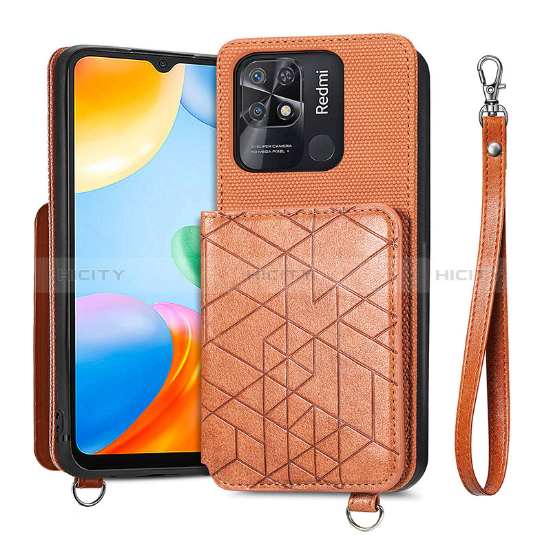 Coque Ultra Fine Silicone Souple Housse Etui avec Aimante Magnetique S08D pour Xiaomi Redmi 10C 4G Marron Plus