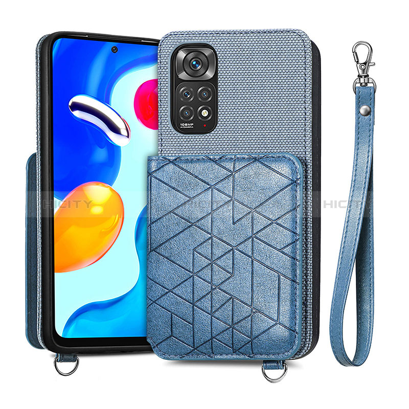 Coque Ultra Fine Silicone Souple Housse Etui avec Aimante Magnetique S08D pour Xiaomi Redmi Note 11 4G (2022) Bleu Plus