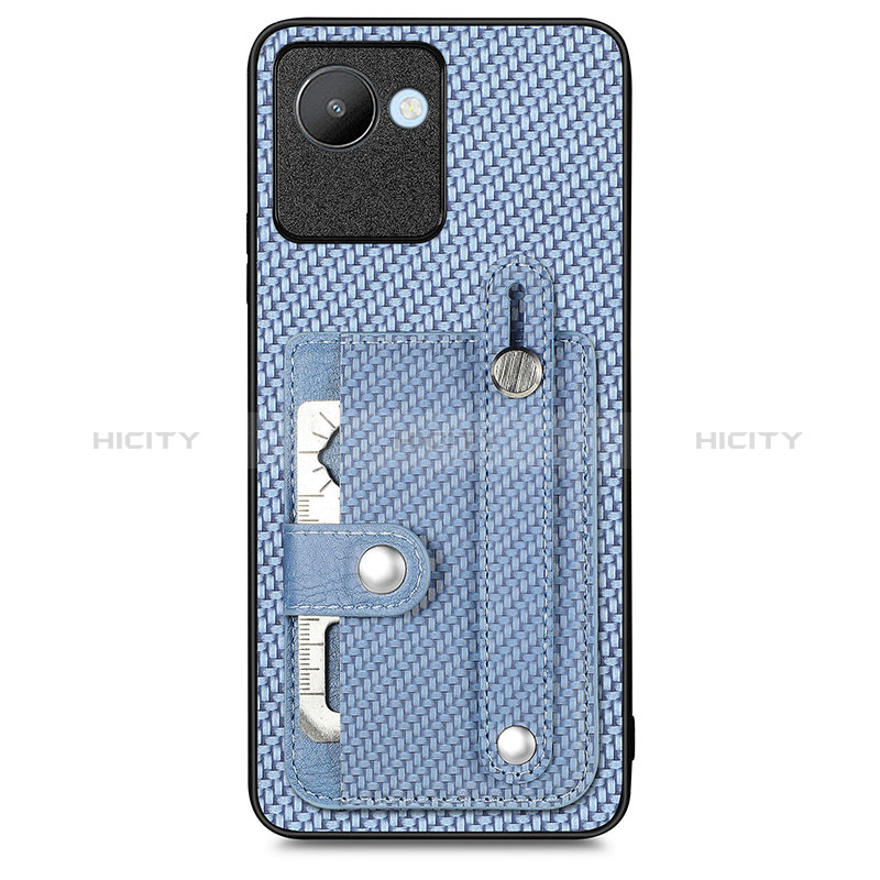 Coque Ultra Fine Silicone Souple Housse Etui avec Aimante Magnetique S09D pour Realme C30 Bleu Plus