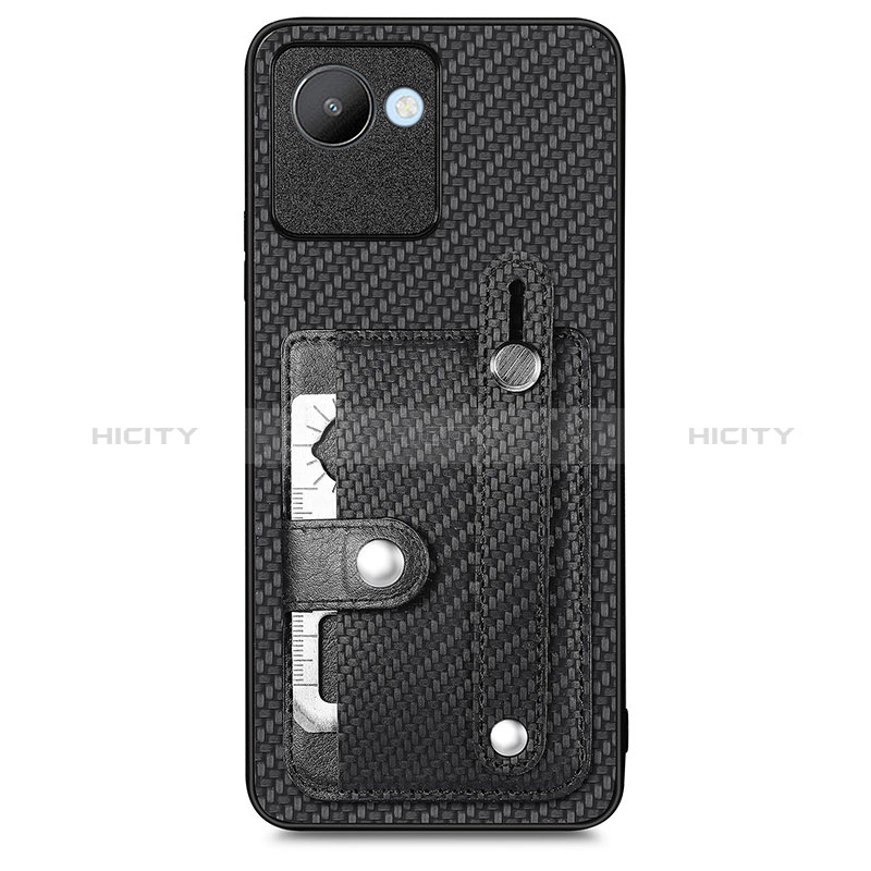 Coque Ultra Fine Silicone Souple Housse Etui avec Aimante Magnetique S09D pour Realme C30s Noir Plus