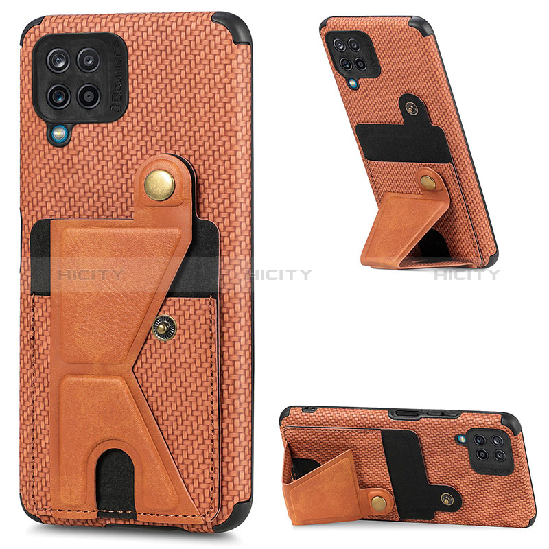 Coque Ultra Fine Silicone Souple Housse Etui avec Aimante Magnetique S09D pour Samsung Galaxy A12 5G Marron Plus