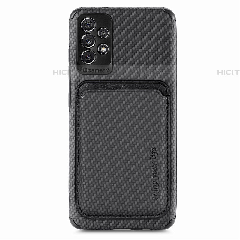 Coque Ultra Fine Silicone Souple Housse Etui avec Aimante Magnetique S09D pour Samsung Galaxy A52 5G Noir Plus