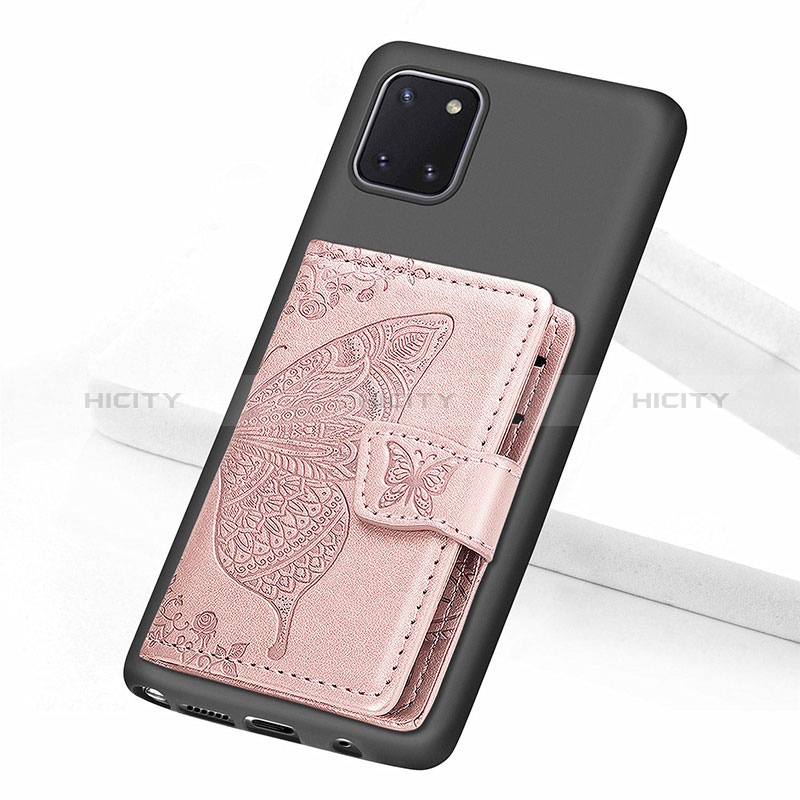 Coque Ultra Fine Silicone Souple Housse Etui avec Aimante Magnetique S09D pour Samsung Galaxy A81 Rose Plus