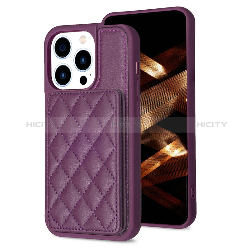 Coque Ultra Fine Silicone Souple Housse Etui avec Aimante Magnetique S10D pour Apple iPhone 14 Pro Violet Plus