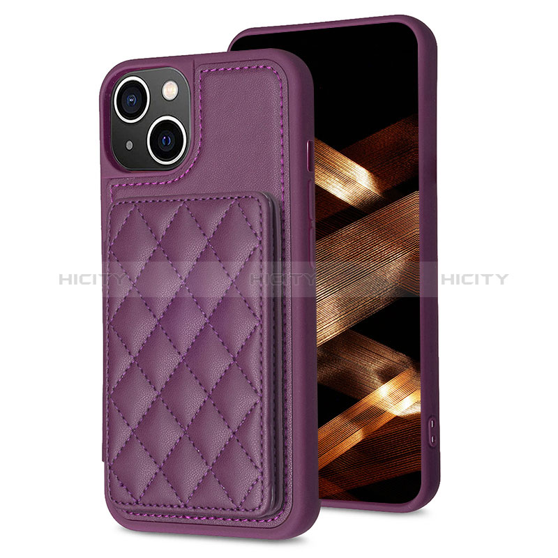 Coque Ultra Fine Silicone Souple Housse Etui avec Aimante Magnetique S10D pour Apple iPhone 14 Violet Plus