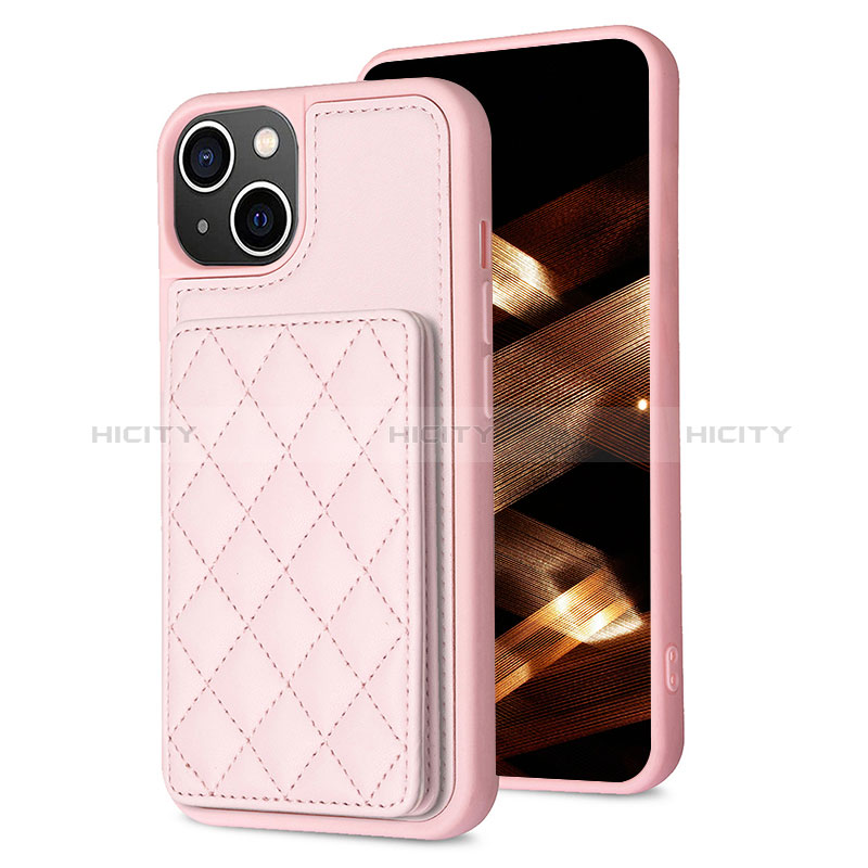 Coque Ultra Fine Silicone Souple Housse Etui avec Aimante Magnetique S10D pour Apple iPhone 15 Or Rose Plus