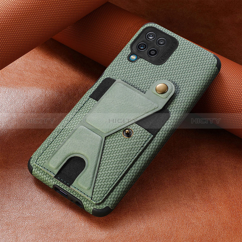 Coque Ultra Fine Silicone Souple Housse Etui avec Aimante Magnetique S10D pour Samsung Galaxy A12 Vert Plus