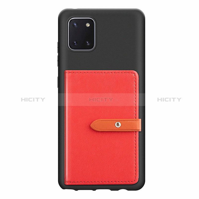 Coque Ultra Fine Silicone Souple Housse Etui avec Aimante Magnetique S10D pour Samsung Galaxy A81 Rouge Plus