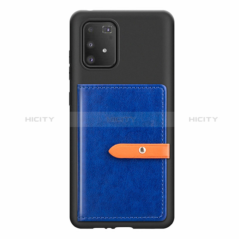 Coque Ultra Fine Silicone Souple Housse Etui avec Aimante Magnetique S10D pour Samsung Galaxy A91 Bleu Plus