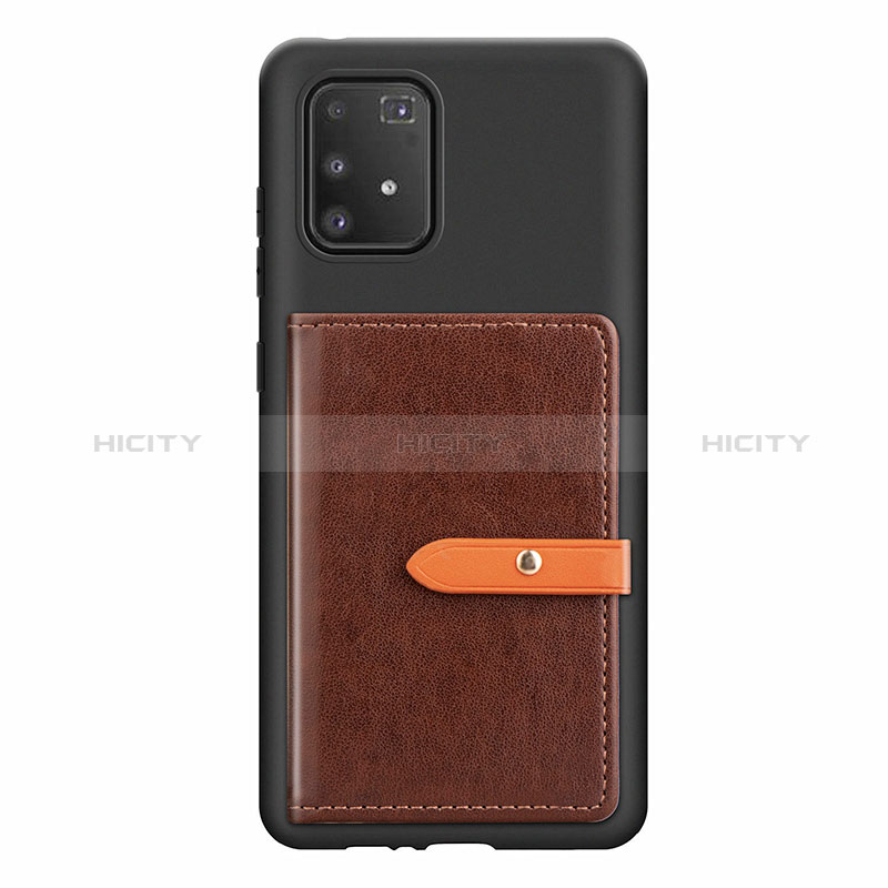 Coque Ultra Fine Silicone Souple Housse Etui avec Aimante Magnetique S10D pour Samsung Galaxy A91 Marron Plus