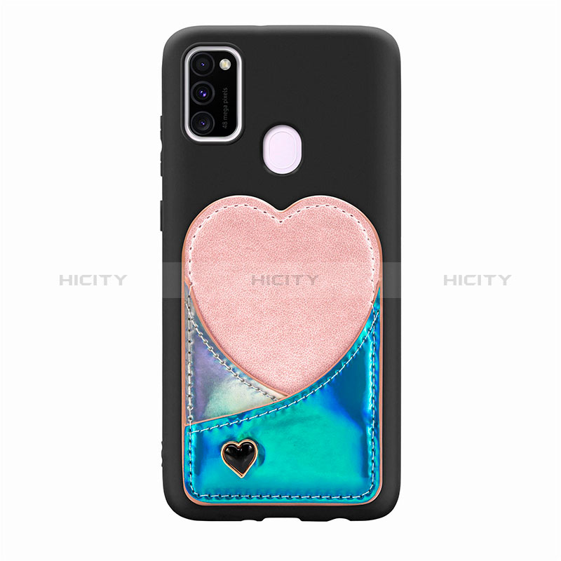 Coque Ultra Fine Silicone Souple Housse Etui avec Aimante Magnetique S10D pour Samsung Galaxy M21 Bleu Plus