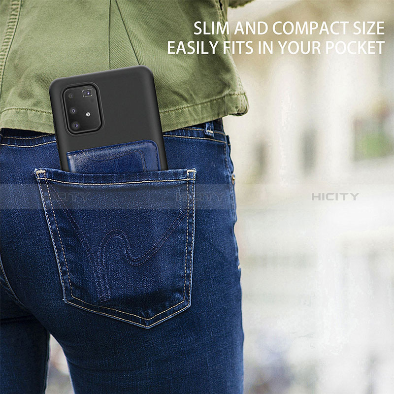 Coque Ultra Fine Silicone Souple Housse Etui avec Aimante Magnetique S11D pour Samsung Galaxy A91 Plus