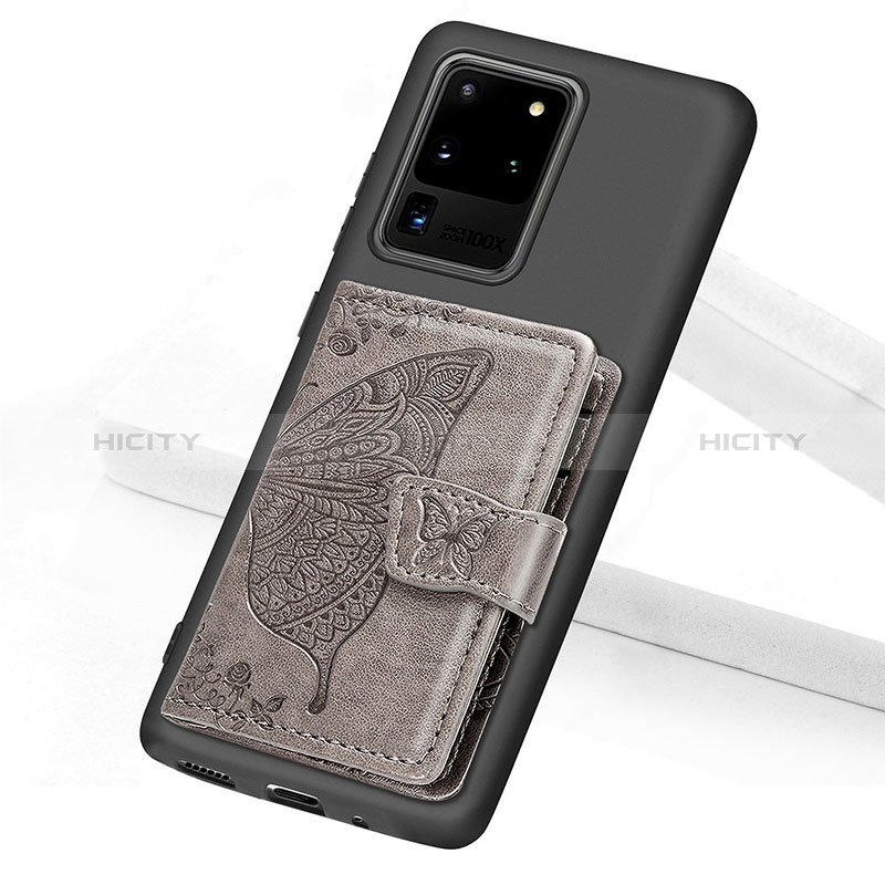 Coque Ultra Fine Silicone Souple Housse Etui avec Aimante Magnetique S11D pour Samsung Galaxy S20 Ultra 5G Gris Plus