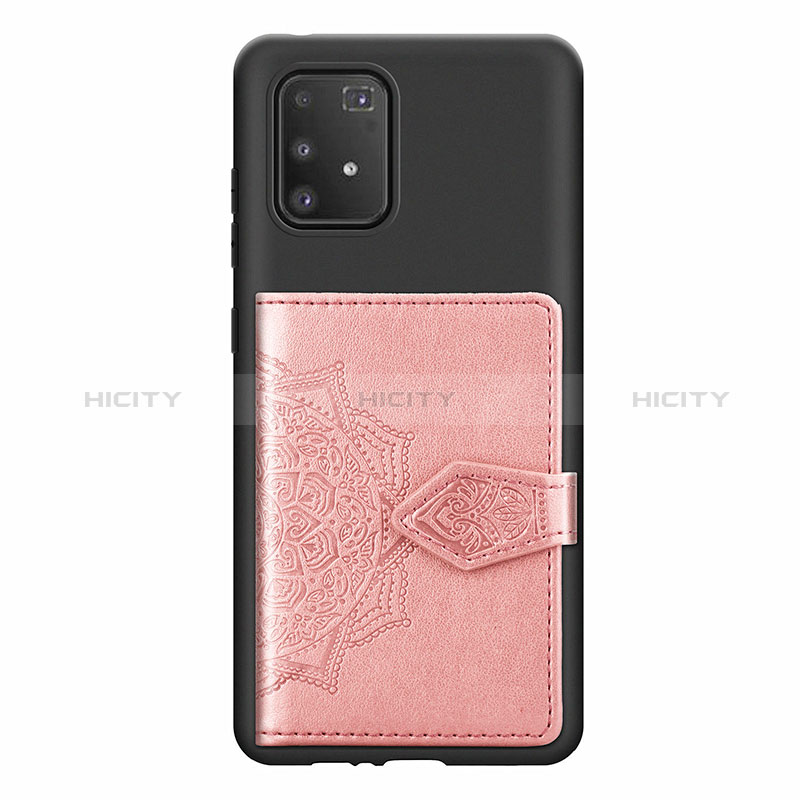 Coque Ultra Fine Silicone Souple Housse Etui avec Aimante Magnetique S12D pour Samsung Galaxy A91 Rose Plus