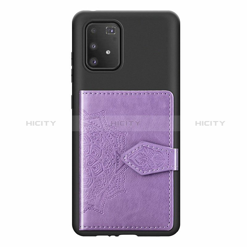 Coque Ultra Fine Silicone Souple Housse Etui avec Aimante Magnetique S12D pour Samsung Galaxy A91 Violet Plus