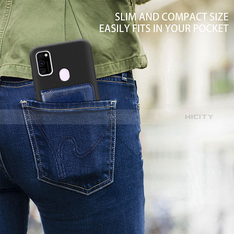 Coque Ultra Fine Silicone Souple Housse Etui avec Aimante Magnetique S12D pour Samsung Galaxy M21 Plus