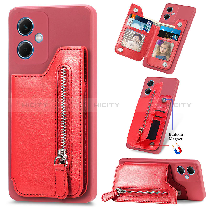 Coque Ultra Fine Silicone Souple Housse Etui avec Aimante Magnetique SD1 pour Xiaomi Redmi Note 12 5G Rouge Plus