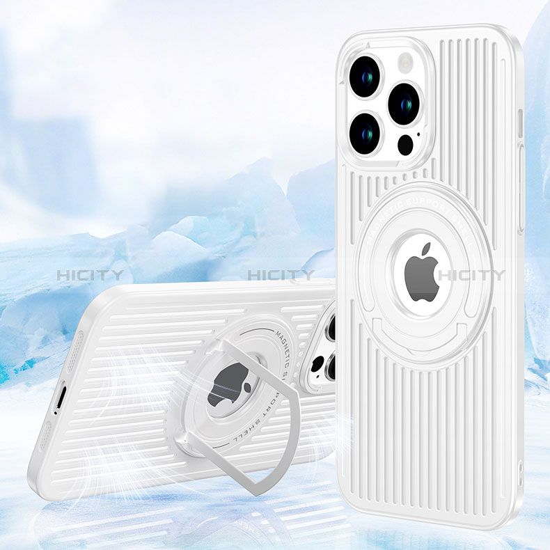 Coque Ultra Fine Silicone Souple Housse Etui avec Mag-Safe Magnetic Magnetique AC1 pour Apple iPhone 13 Pro Max Blanc Plus