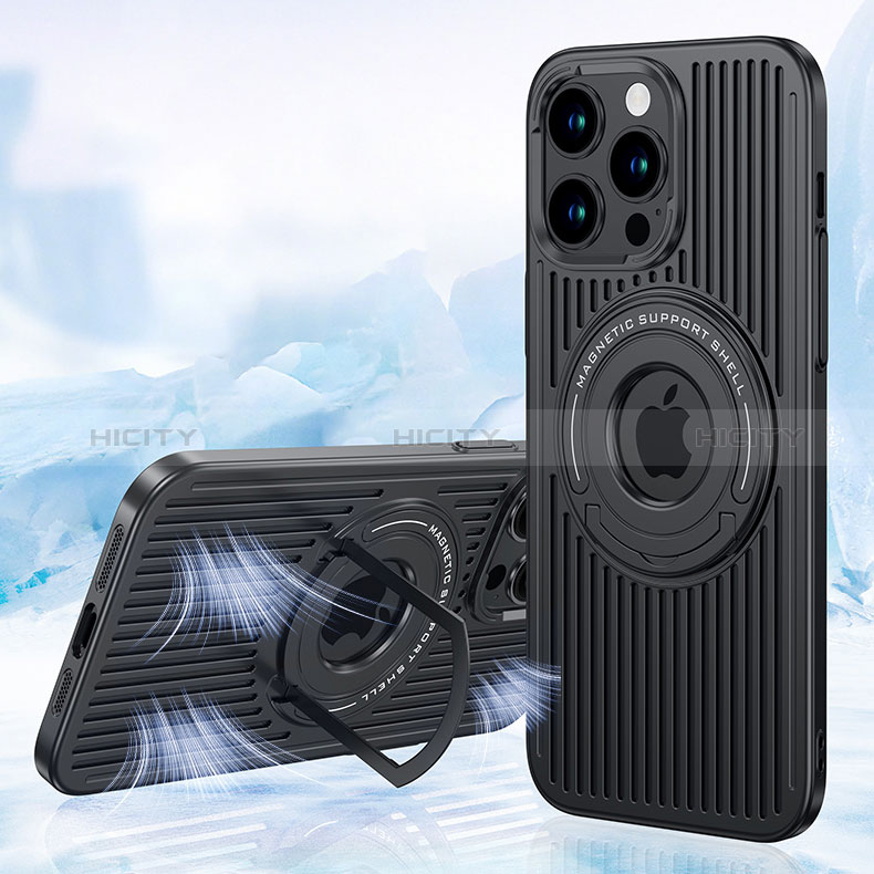 Coque Ultra Fine Silicone Souple Housse Etui avec Mag-Safe Magnetic Magnetique AC1 pour Apple iPhone 13 Pro Max Noir Plus