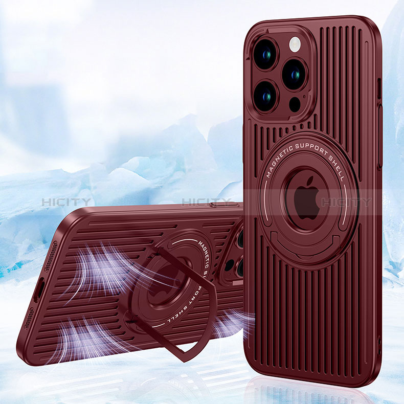 Coque Ultra Fine Silicone Souple Housse Etui avec Mag-Safe Magnetic Magnetique AC1 pour Apple iPhone 13 Pro Max Rouge Plus