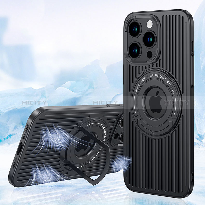 Coque Ultra Fine Silicone Souple Housse Etui avec Mag-Safe Magnetic Magnetique AC1 pour Apple iPhone 14 Pro Max Noir Plus