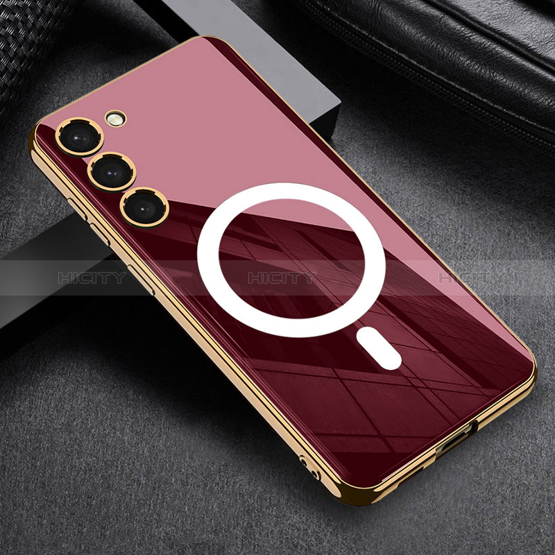 Coque Ultra Fine Silicone Souple Housse Etui avec Mag-Safe Magnetic Magnetique AC1 pour Samsung Galaxy S23 Plus 5G Rouge Plus