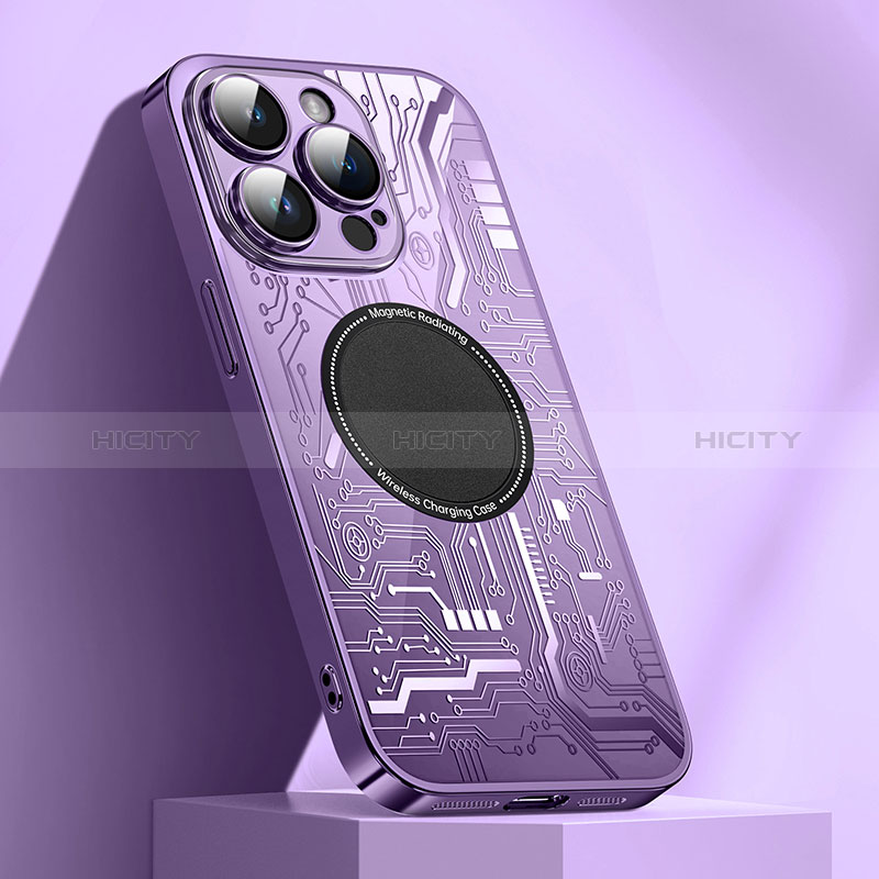 Coque Ultra Fine Silicone Souple Housse Etui avec Mag-Safe Magnetic Magnetique ZL1 pour Apple iPhone 13 Pro Max Violet Plus