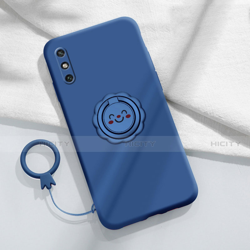 Coque Ultra Fine Silicone Souple Housse Etui avec Support Bague Anneau Aimante Magnetique A01 pour Huawei Enjoy 10e Plus