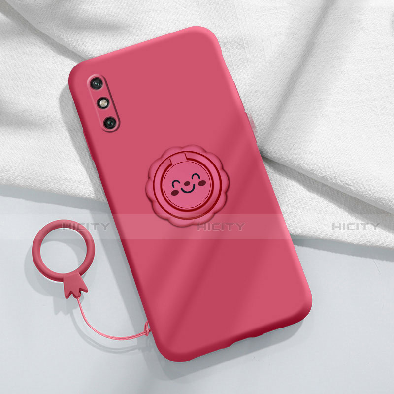 Coque Ultra Fine Silicone Souple Housse Etui avec Support Bague Anneau Aimante Magnetique A01 pour Huawei Enjoy 10e Plus