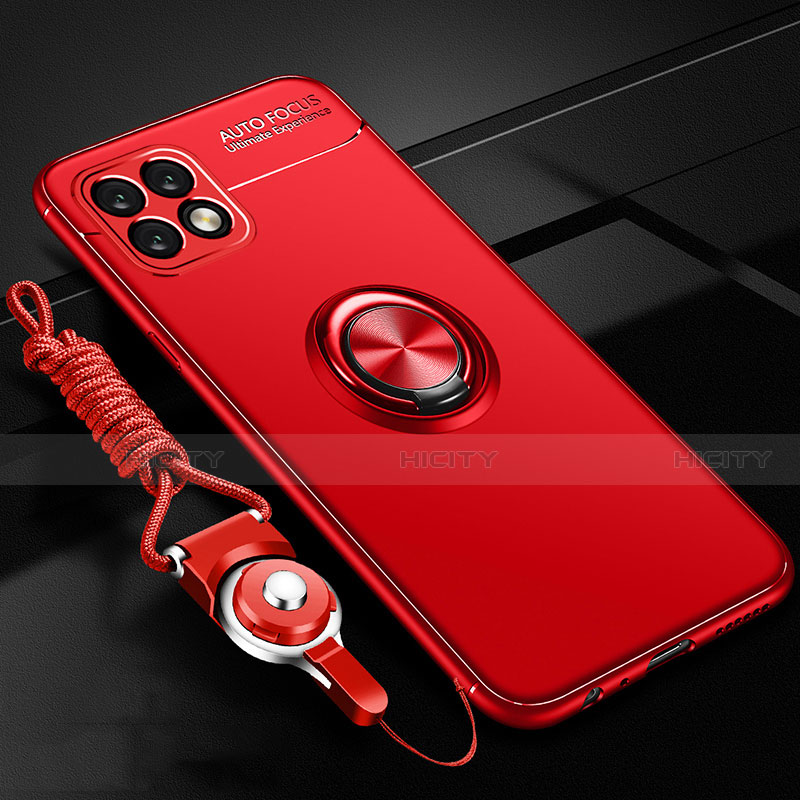 Coque Ultra Fine Silicone Souple Housse Etui avec Support Bague Anneau Aimante Magnetique A01 pour Huawei Enjoy 20 5G Rouge Plus