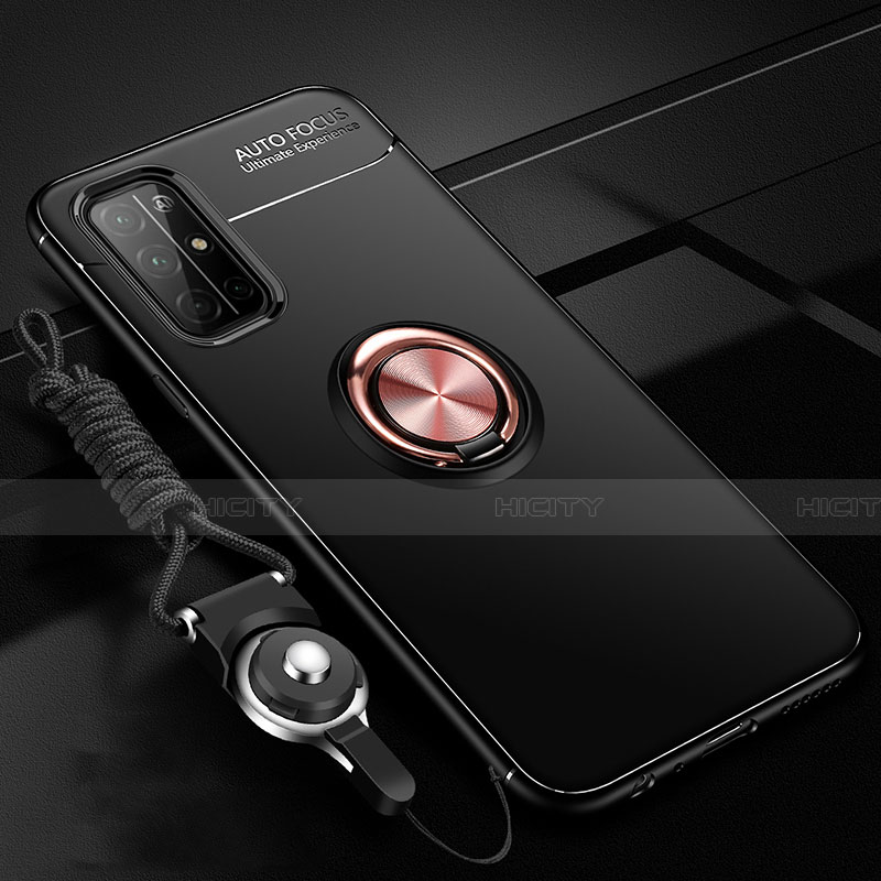 Coque Ultra Fine Silicone Souple Housse Etui avec Support Bague Anneau Aimante Magnetique A01 pour Huawei Honor 30S Or et Noir Plus