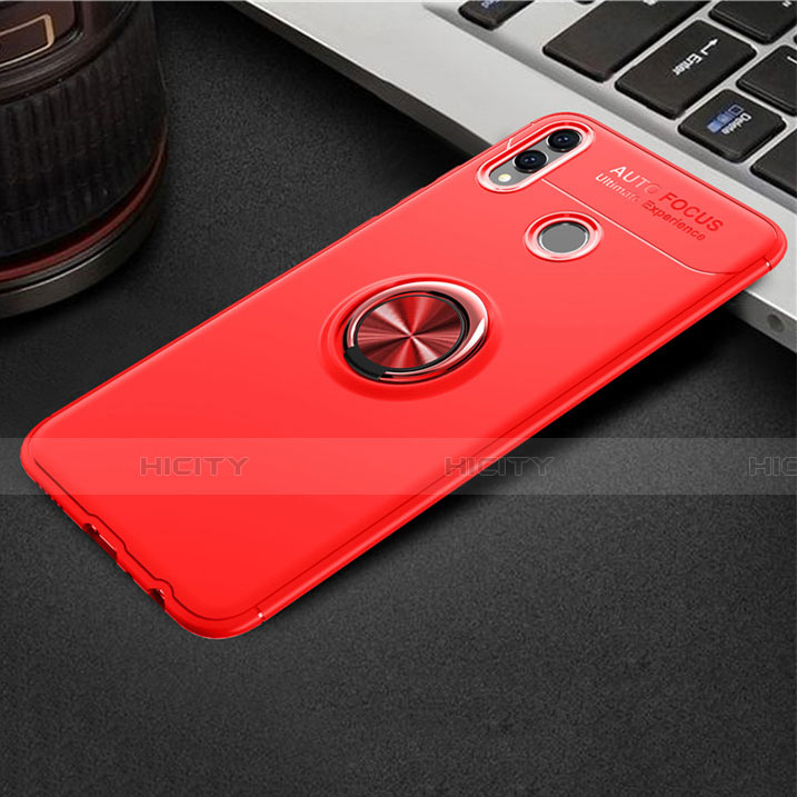 Coque Ultra Fine Silicone Souple Housse Etui avec Support Bague Anneau Aimante Magnetique A01 pour Huawei Honor View 10 Lite Rouge Plus